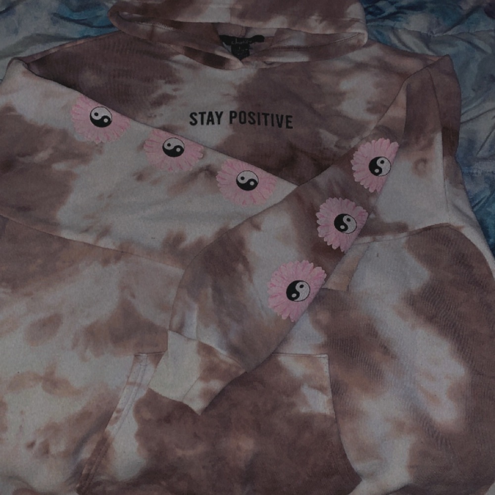 Stay Positive Tie-Dye Hoodie